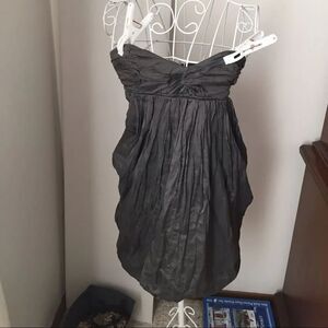 Zara Night Collection Strapless Bubble Hem Top Size S Gray
